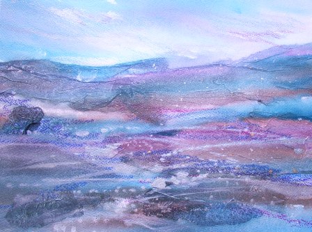 mixed media landscape painting